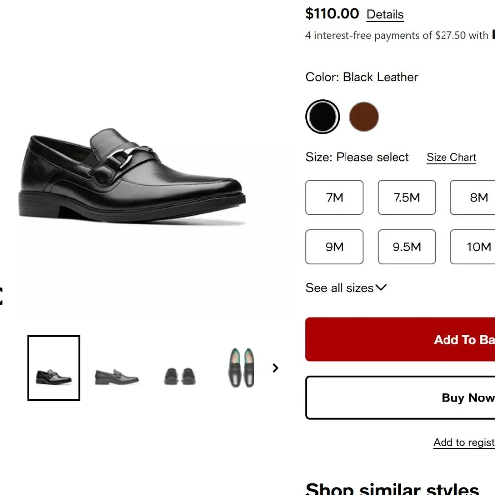 Men's Collection Clarkslite Bit Slip On Loafers Dress Shoes